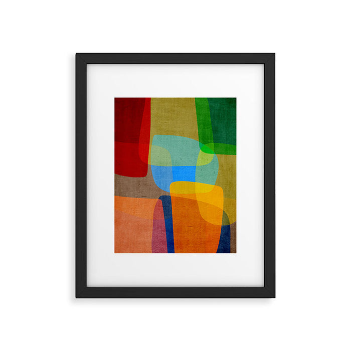 Mid-Century Modern Abstract Shapes Framed Art Print Gallery Image 1