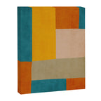 Mid-Century Modern Burnt-Orange Yellow Teal Blue Canvas Print Gallery Image 6