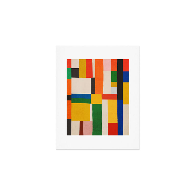 Mid-Century Modern Colorful Artwork Art Print Gallery Image 1