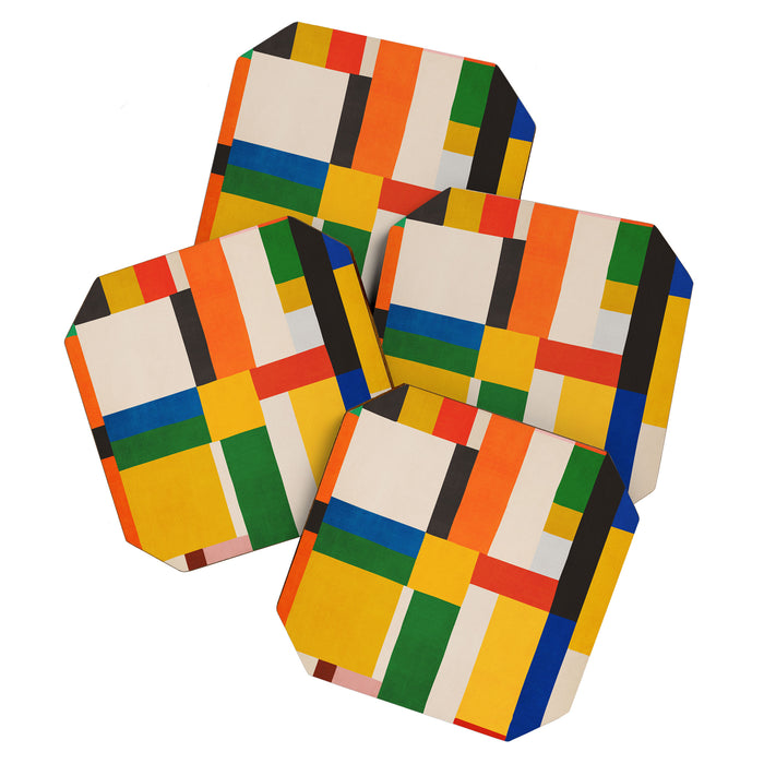 Mid-Century Modern Colorful Artwork Coaster Gallery Image 1