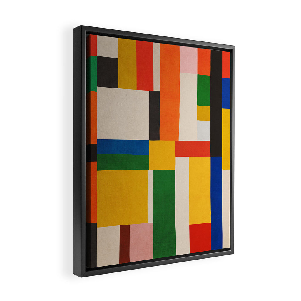 Mid-Century Modern Colorful Artwork Framed Canvas Print Gallery Image 2