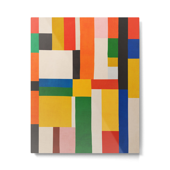 Mid-Century Modern Colorful Artwork Metal Print Gallery Image 1
