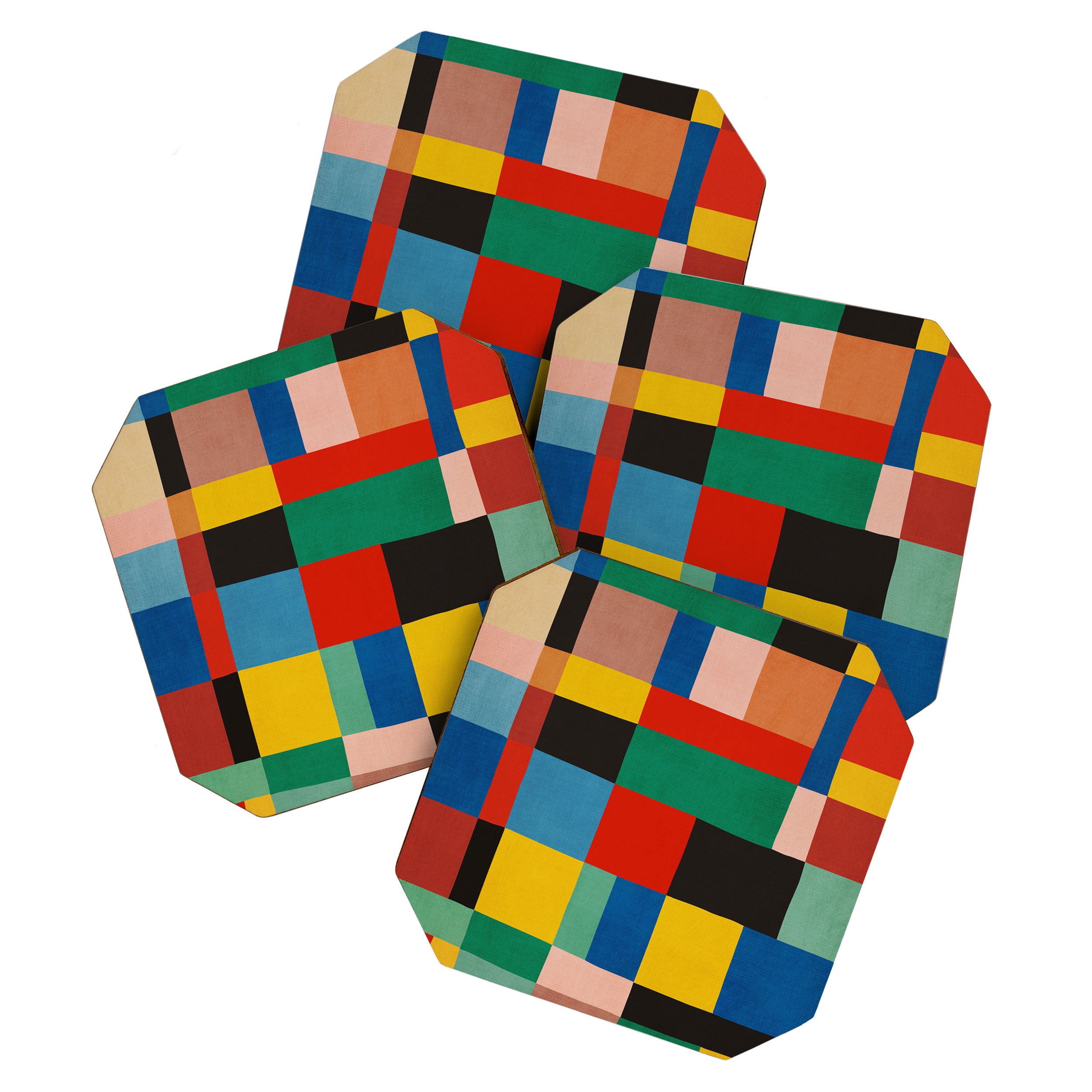 Mid-Century Modern Colorful Geometric Artwork Coaster Gallery Image 1