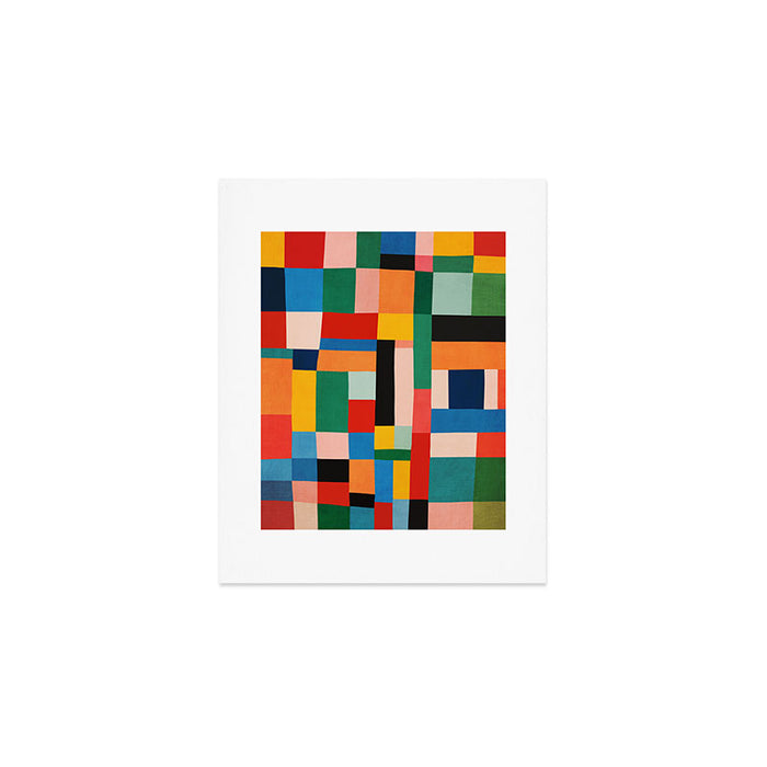 MidCentury Modern Colorful Geometric Artwork Art Print Gallery Image 1