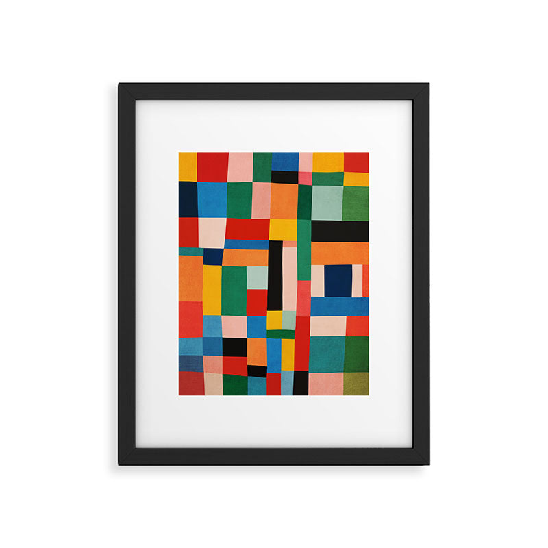 MidCentury Modern Colorful Geometric Artwork Framed Art Print Gallery Image 5