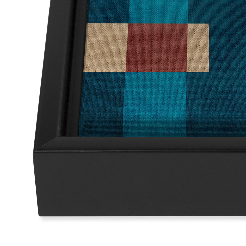 Mid-Century Modern Geometric Colorful Artwork Framed Canvas Print Gallery Image 3