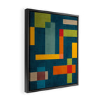 Mid-Century Modern Geometric Colorful Artwork Framed Canvas Print Gallery Image 2