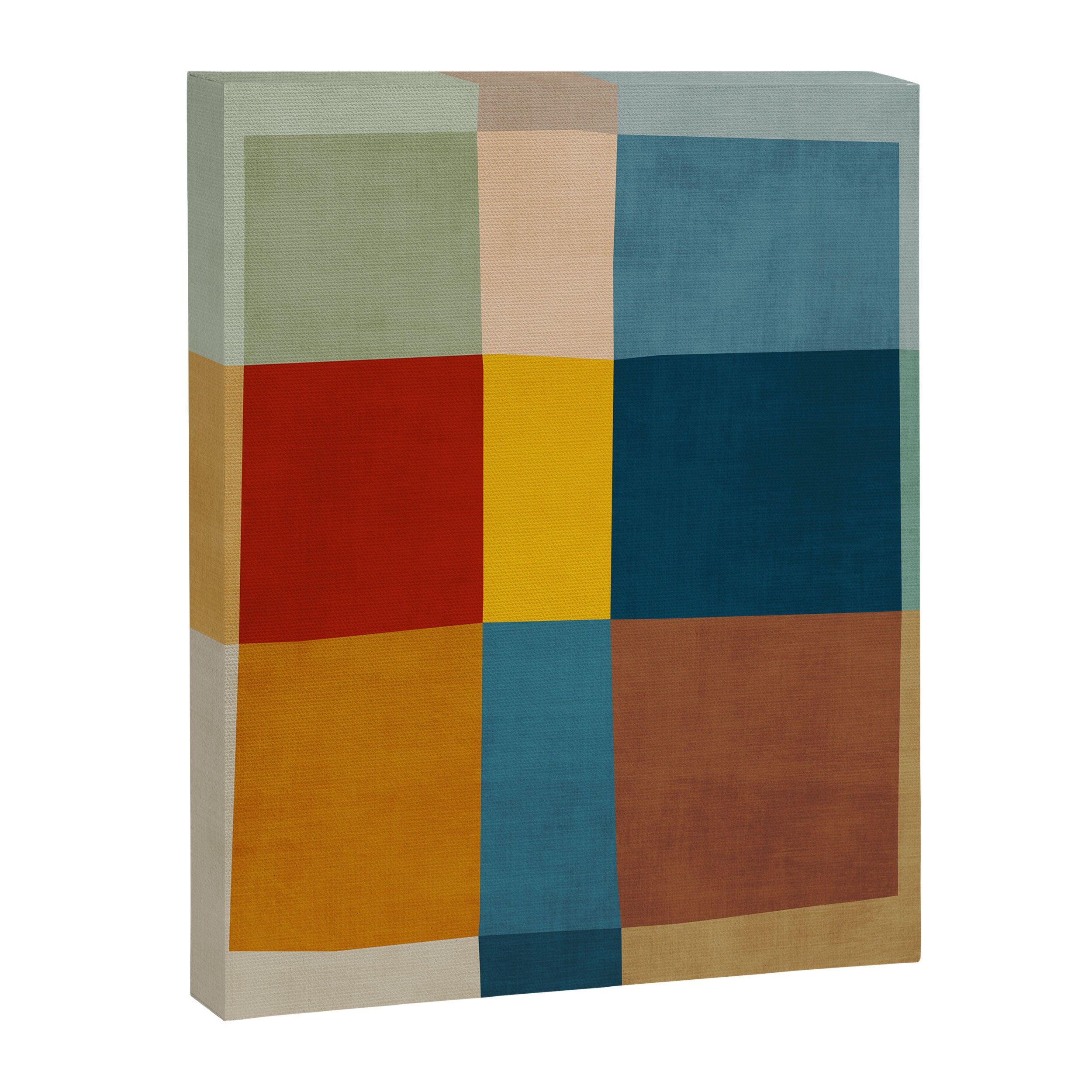 Mid-Century Modern Geometric Warm Tones Artwork Canvas Print Gallery Image 6