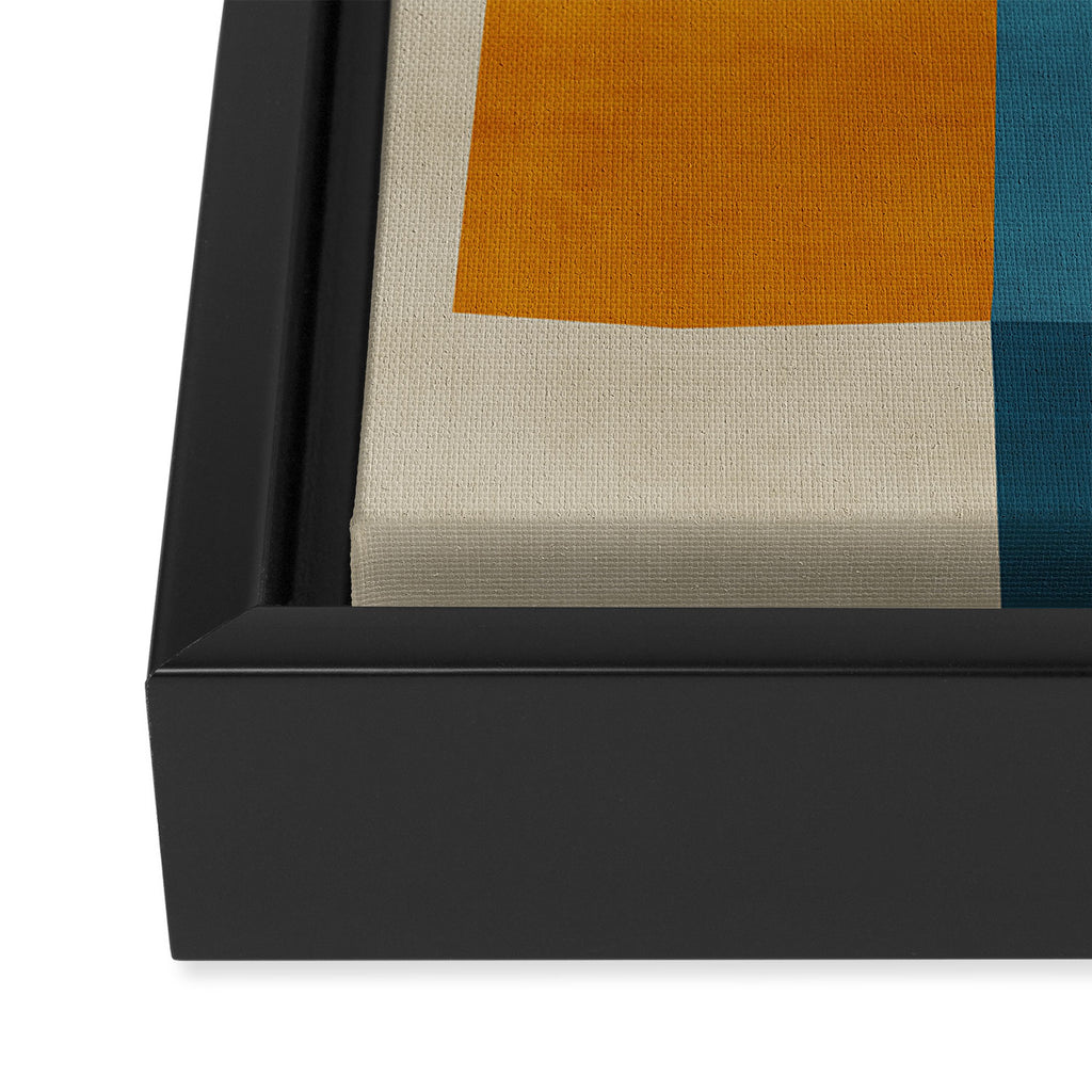 Mid-Century Modern Geometric Warm Tones Artwork Framed Canvas Print Gallery Image 3