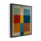 Mid-Century Modern Geometric Warm Tones Artwork Framed Canvas Print Gallery Image 2