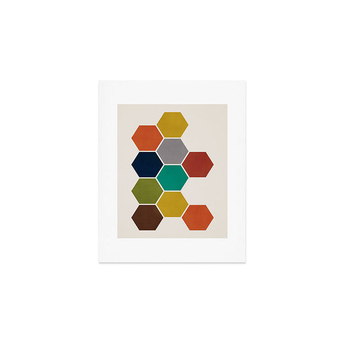Mid-Century Modern Honeycomb Art Print Gallery Image 1