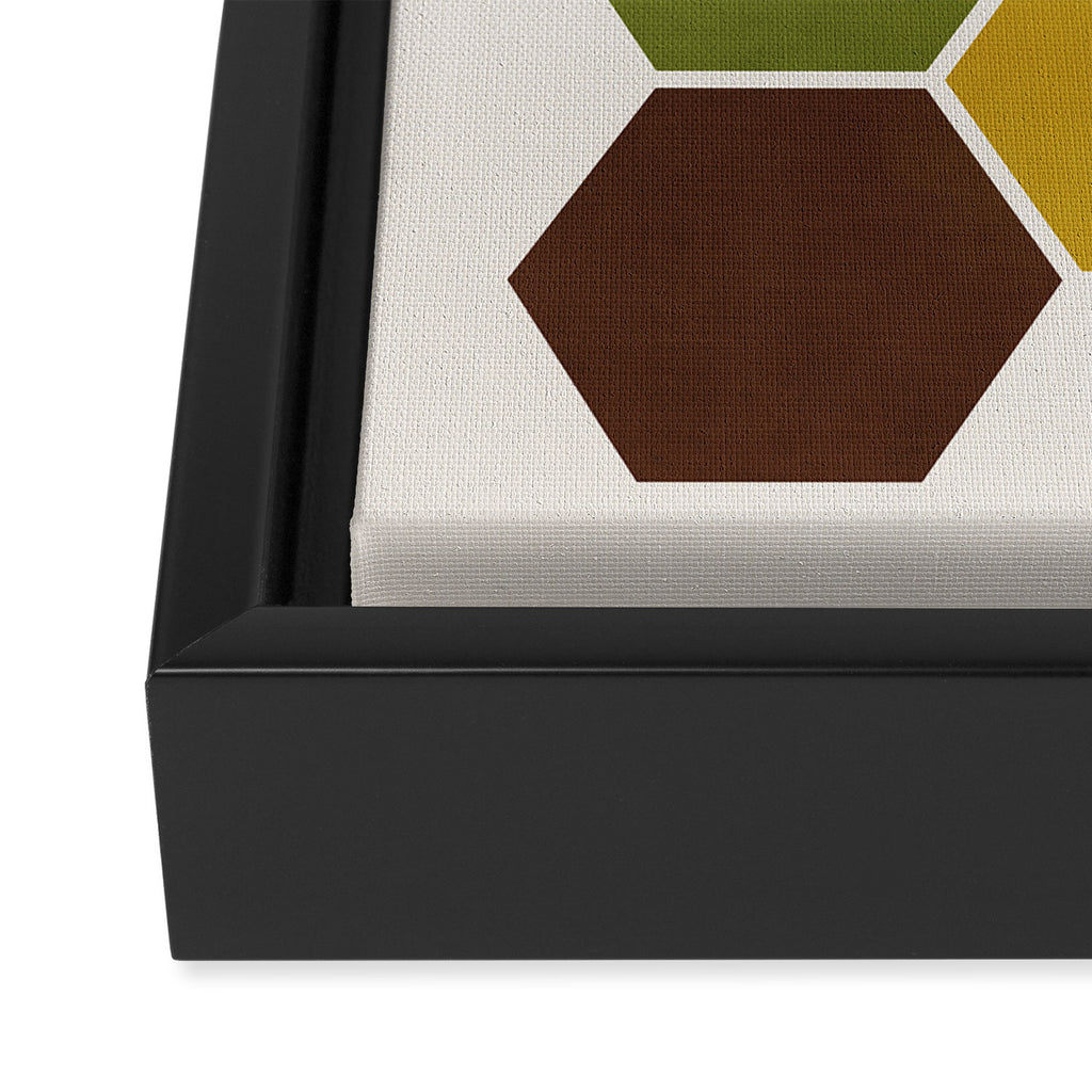 Mid-Century Modern Honeycomb Framed Canvas Print Gallery Image 3