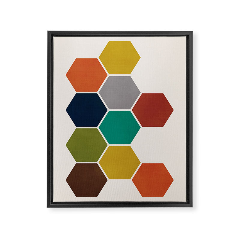 Mid-Century Modern Honeycomb Framed Canvas Print Gallery Image 6