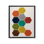 Mid-Century Modern Honeycomb Framed Canvas Print Gallery Image 6