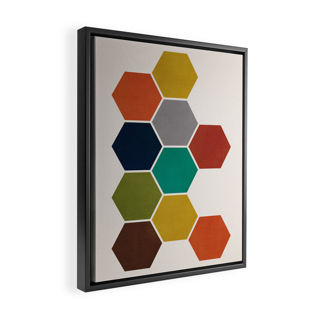 Mid-Century Modern Honeycomb Framed Canvas Print Gallery Image 2
