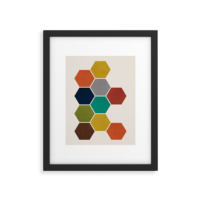 Mid-Century Modern Honeycomb Framed Art Print Gallery Image 1