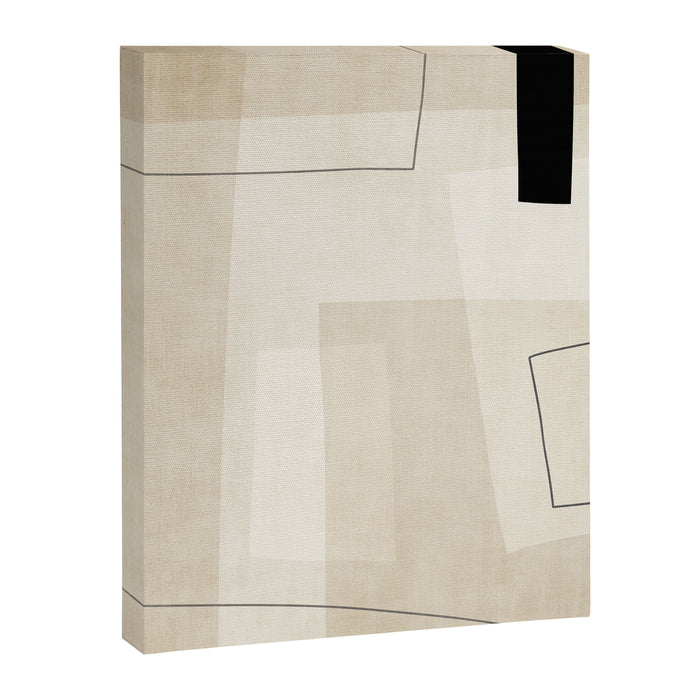 Minimalist Beige Black Japandi Artwork II Canvas Print Gallery Image 1