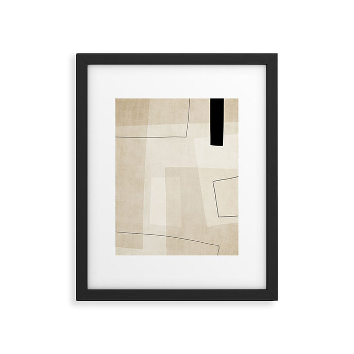 Minimalist Beige Black Japandi Artwork II Framed Art Print Gallery Image 1