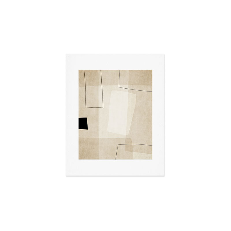 Minimalist Beige Black Japandi Artwork I Art Print Gallery Image 1