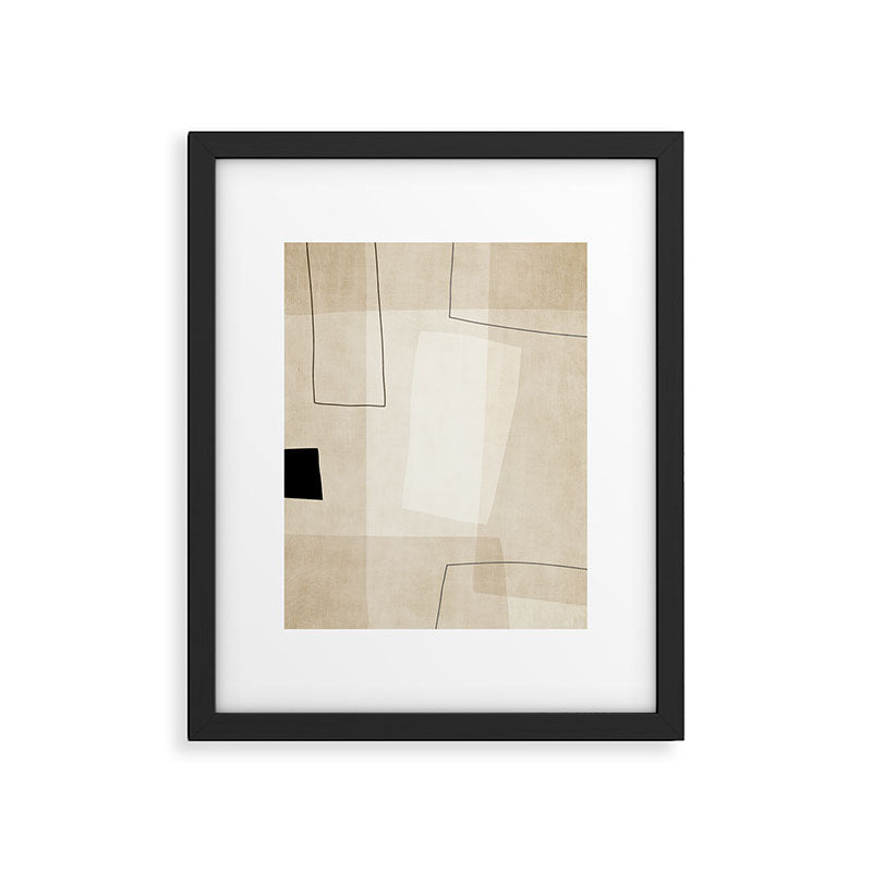 Minimalist Beige Black Japandi Artwork I Framed Art Print Gallery Image 5
