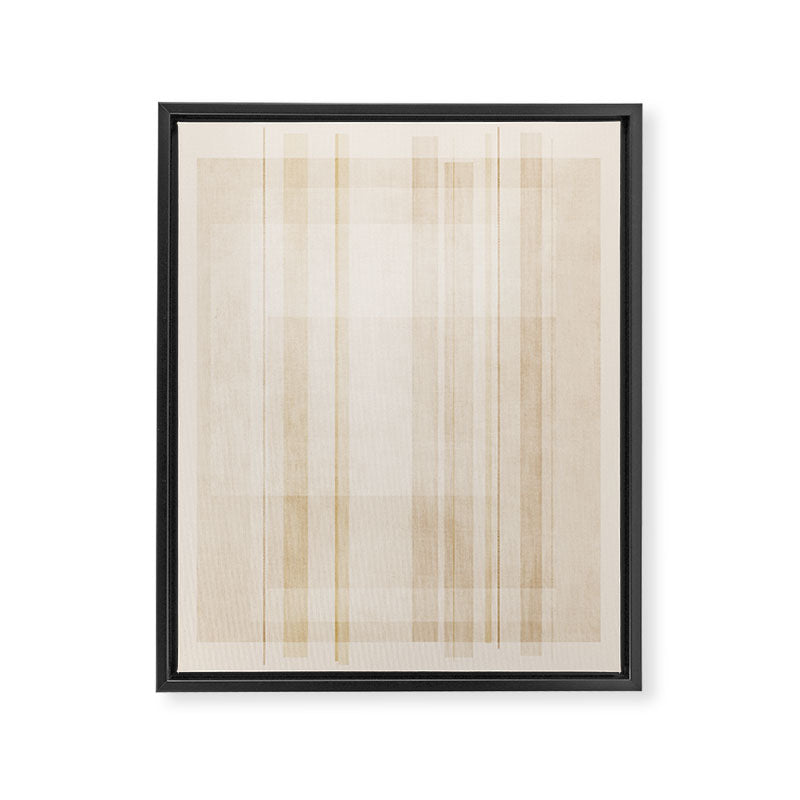 Minimalist Beige Neutral Abstract Lines 02 Framed Canvas Print Gallery Image 6