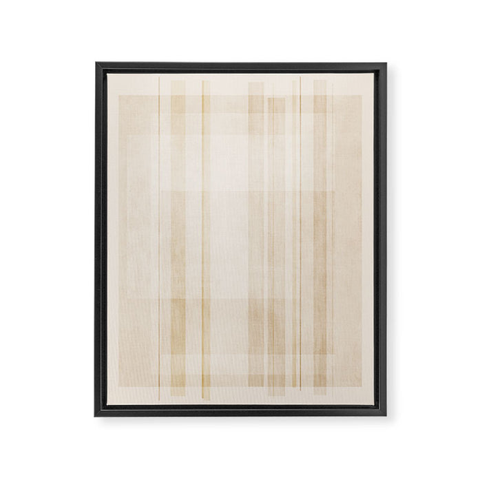 Minimalist Beige Neutral Abstract Lines 02 Framed Canvas Print Gallery Image 1