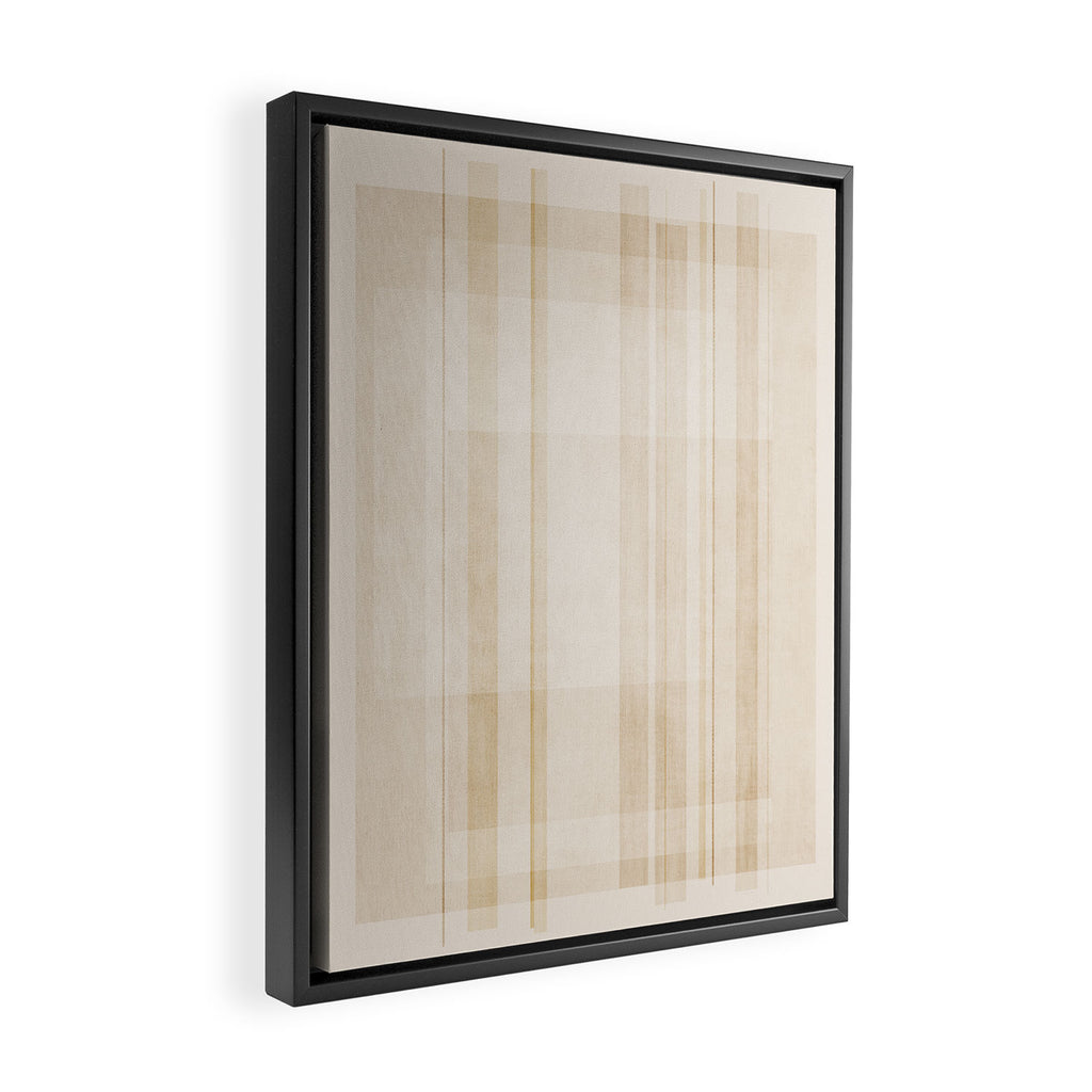 Minimalist Beige Neutral Abstract Lines 02 Framed Canvas Print Gallery Image 2