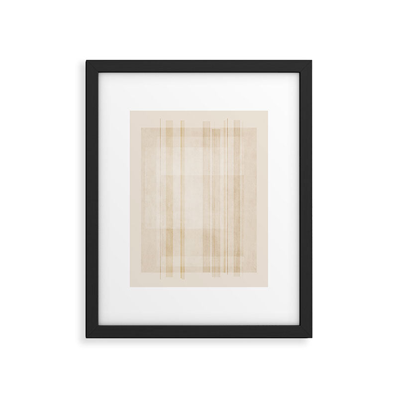 Minimalist Beige Neutral Abstract Lines 02 Framed Art Print Gallery Image 5