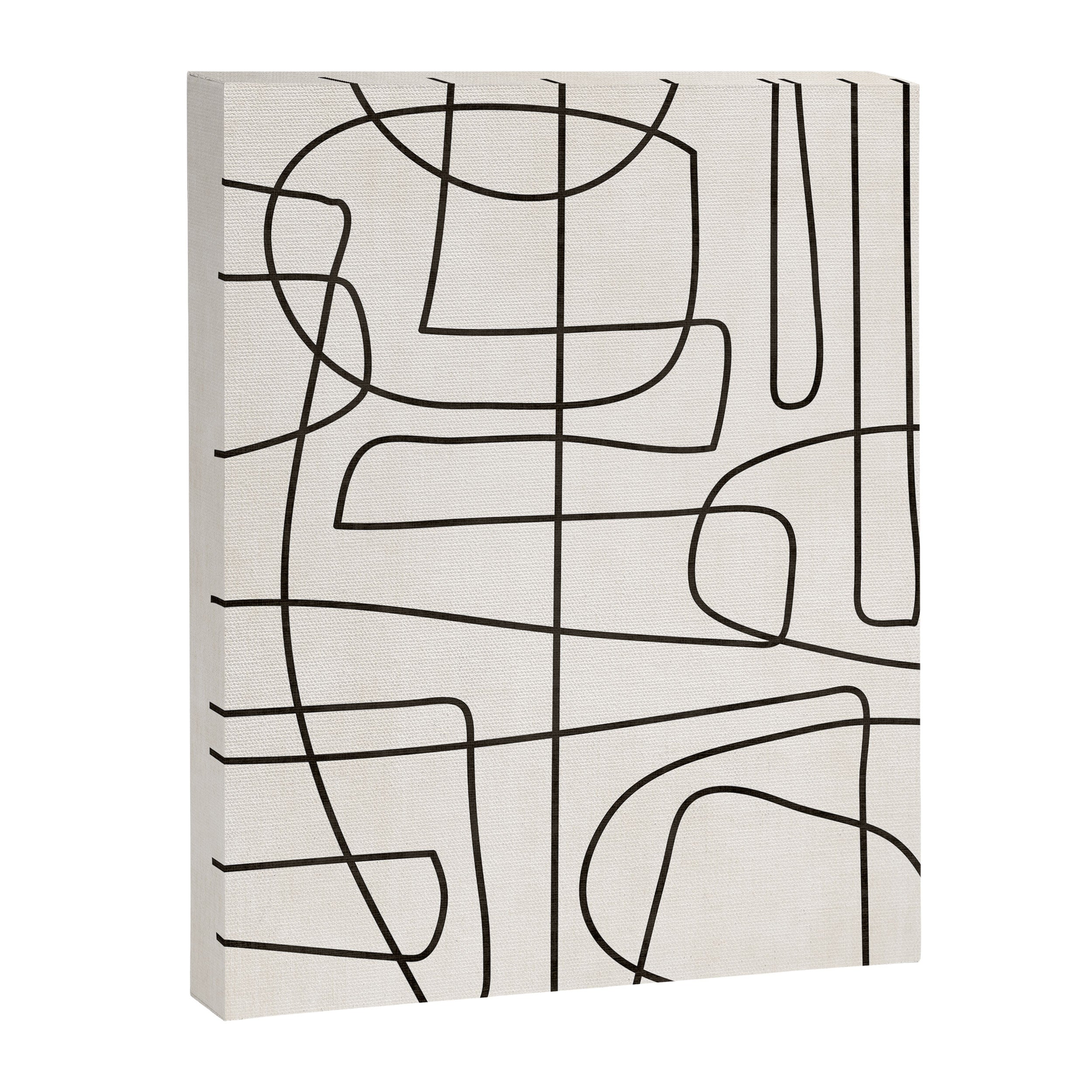 Minimalist Black White Abstract Line Art Canvas Print Gallery Image 6