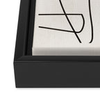Minimalist Black White Abstract Line Art Framed Canvas Print Gallery Image 3