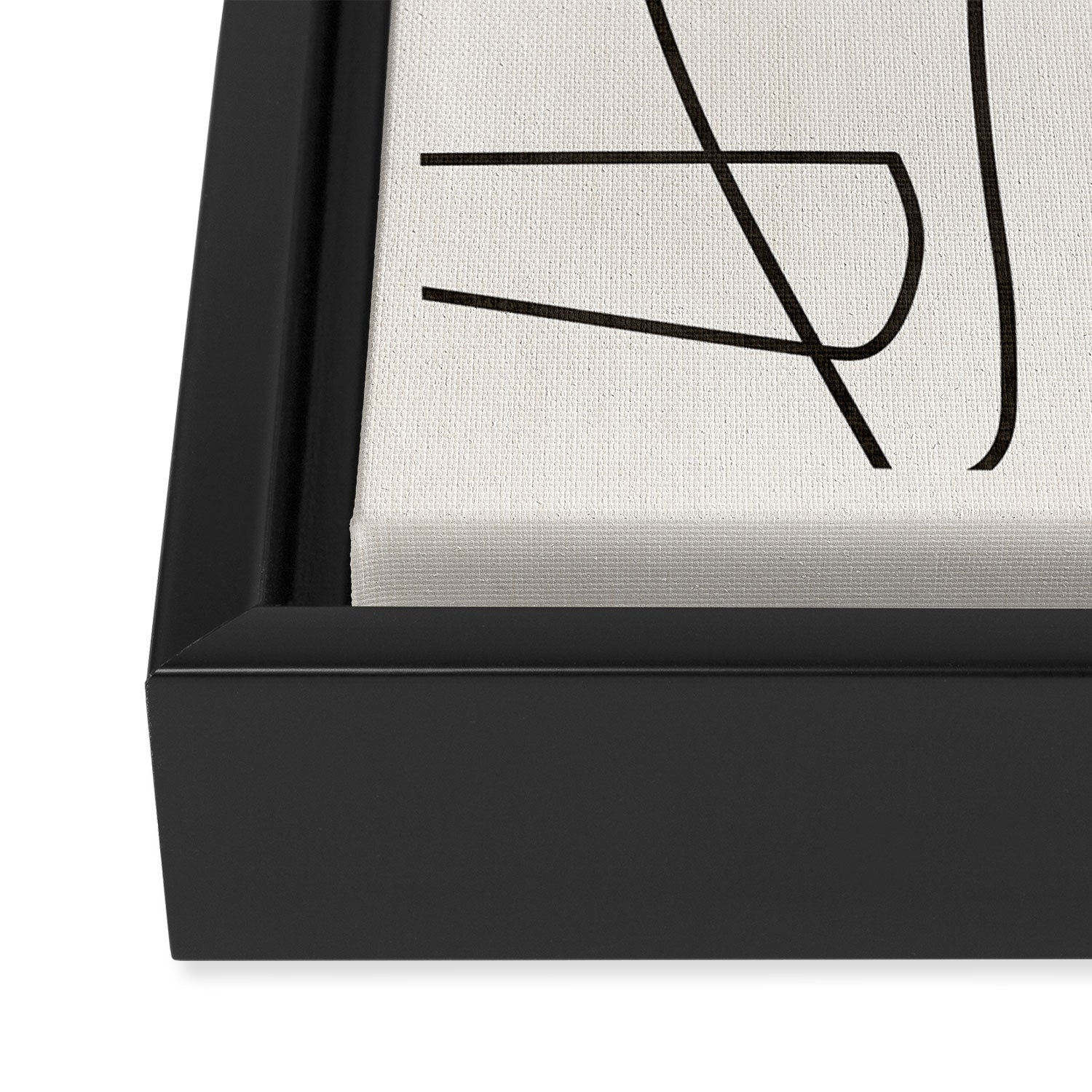 Minimalist Black White Abstract Line Art Framed Canvas Print Gallery Image 3