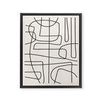 Minimalist Black White Abstract Line Art Framed Canvas Print Gallery Image 6