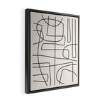 Minimalist Black White Abstract Line Art Framed Canvas Print Gallery Image 2