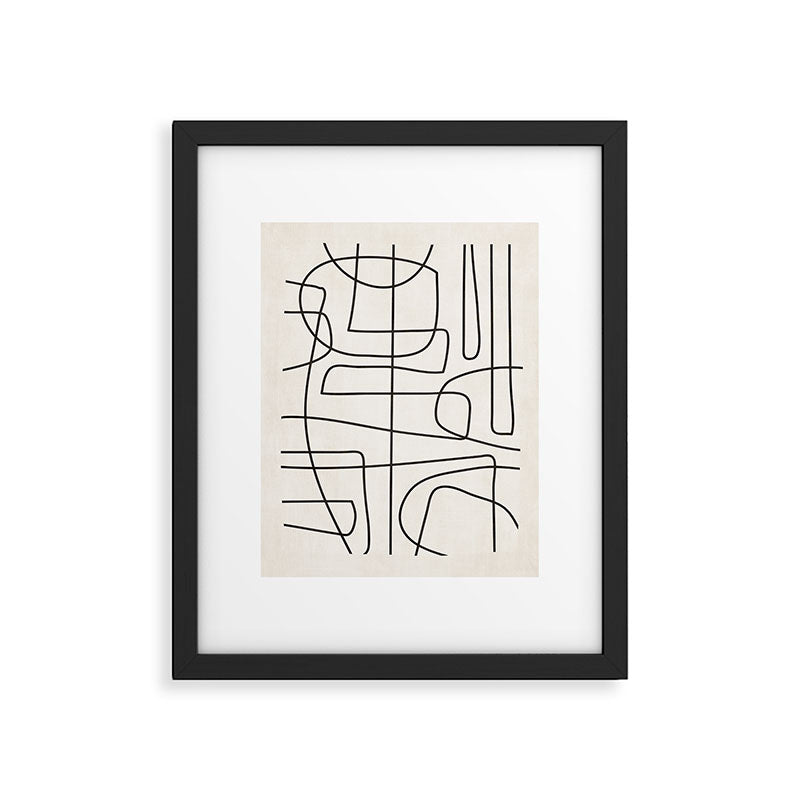 Minimalist Black White Abstract Line Art Framed Art Print Gallery Image 5