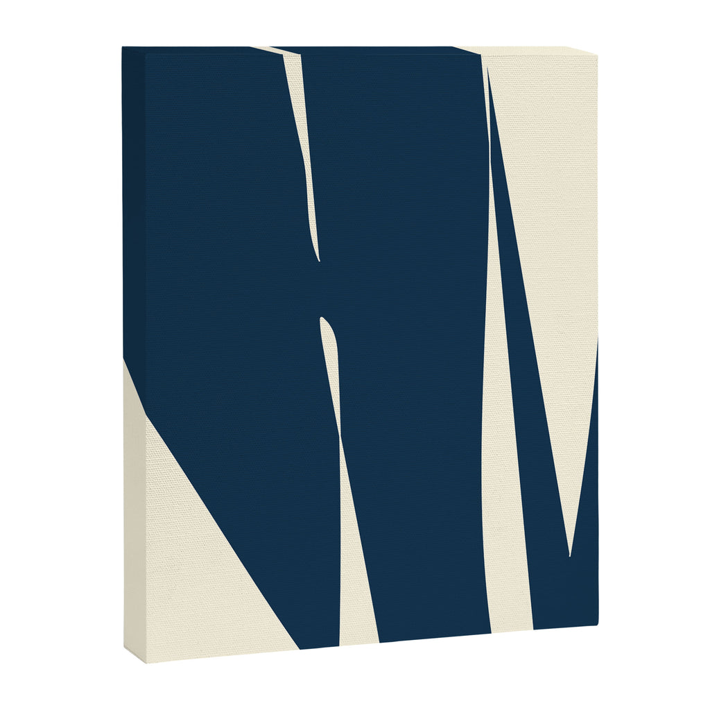Minimalist Blue & Ivory Abstract Shapes Canvas Print Gallery Image 8