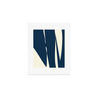 Minimalist Blue & Ivory Abstract Shapes Art Print Gallery Image 1