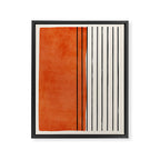 Minimalist Burnt Orange Black Vertical Lines Framed Canvas Print Gallery Image 6