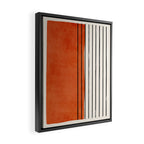 Minimalist Burnt Orange Black Vertical Lines Framed Canvas Print Gallery Image 2