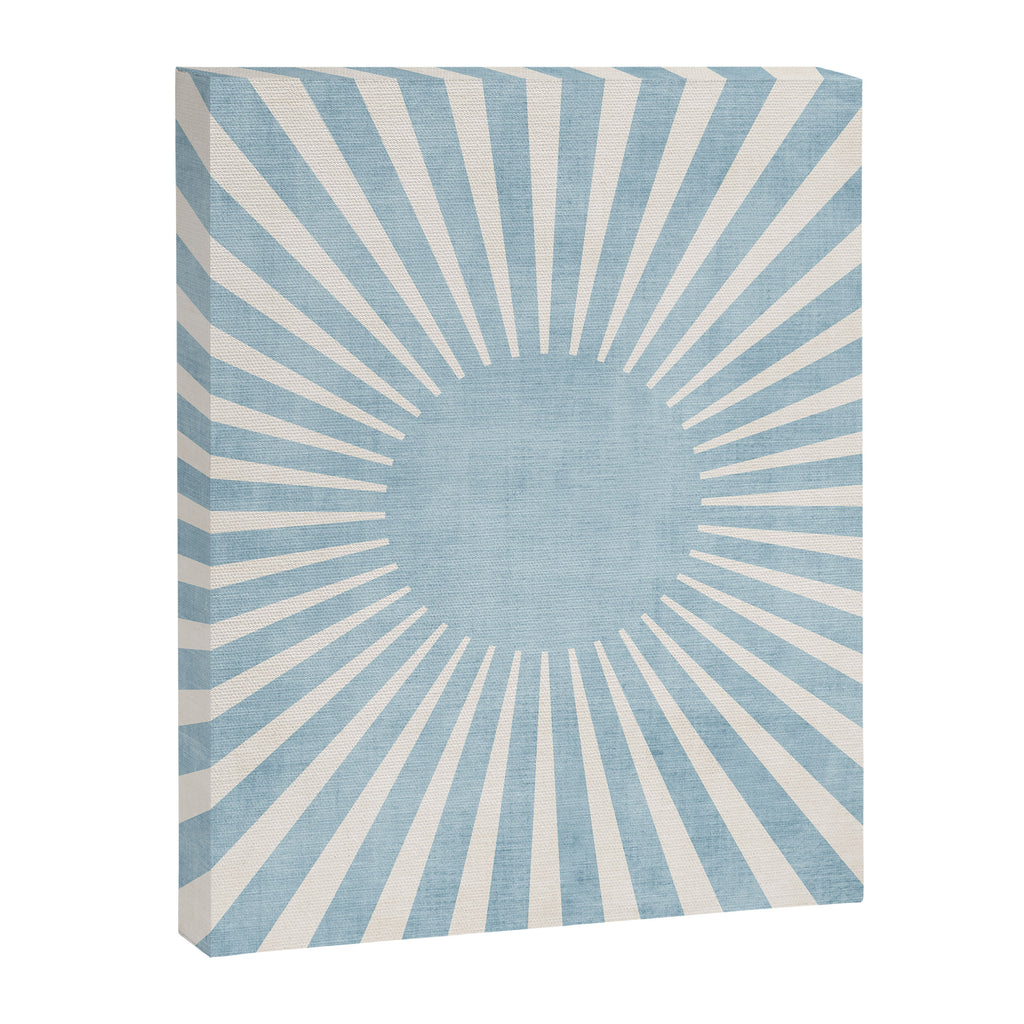 Minimalist Light Blue White Sunburst Canvas Print Gallery Image 6