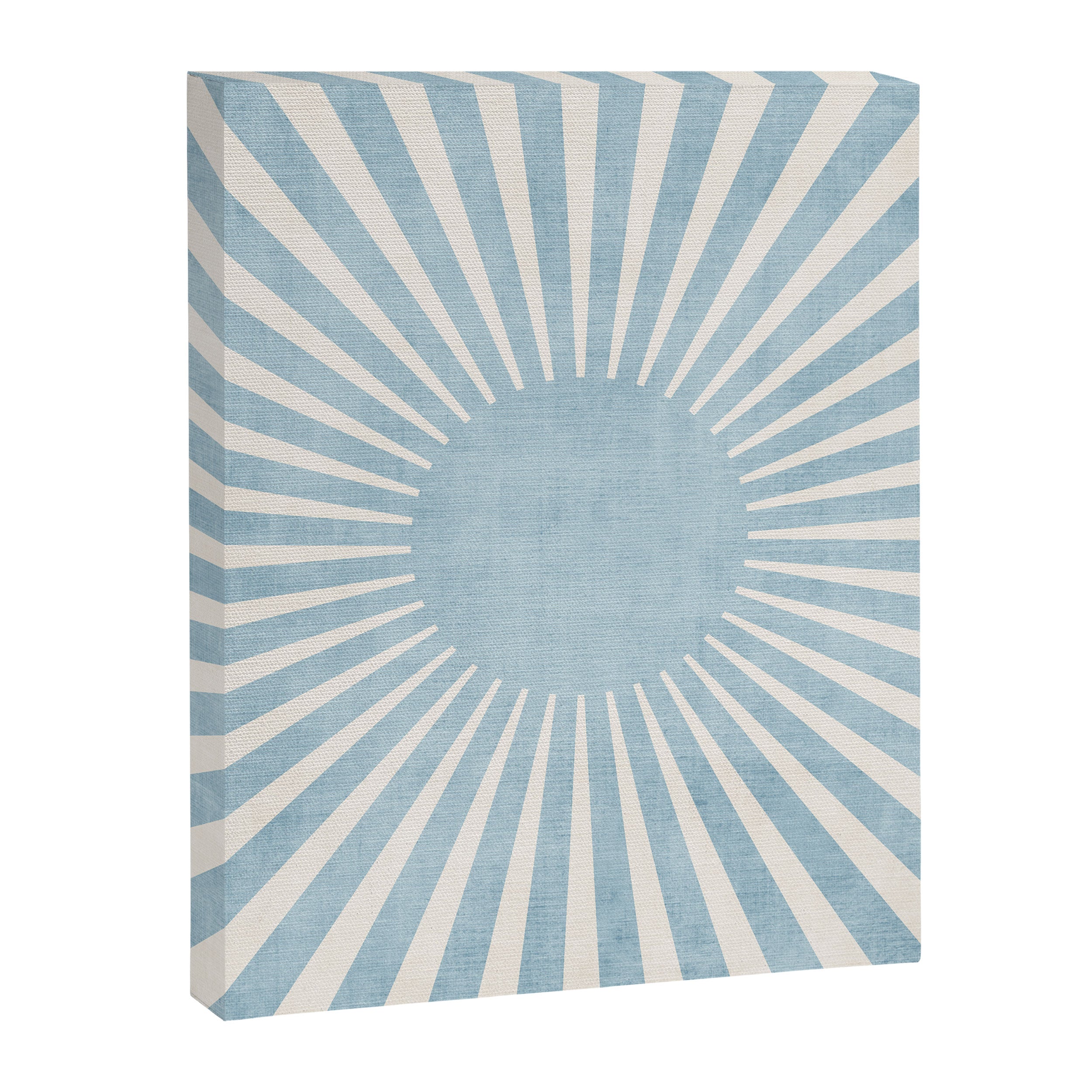 Minimalist Light Blue White Sunburst Canvas Print Gallery Image 6
