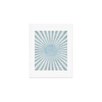 Minimalist Light Blue White Sunburst Art Print Gallery Image 1