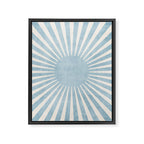 Minimalist Light Blue White Sunburst Framed Canvas Print Gallery Image 6
