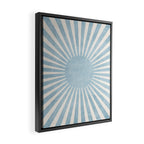 Minimalist Light Blue White Sunburst Framed Canvas Print Gallery Image 2