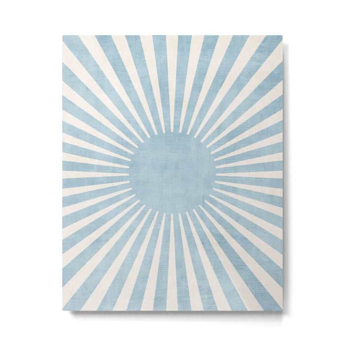 Minimalist Light Blue White Sunburst Metal Print Gallery Image 1