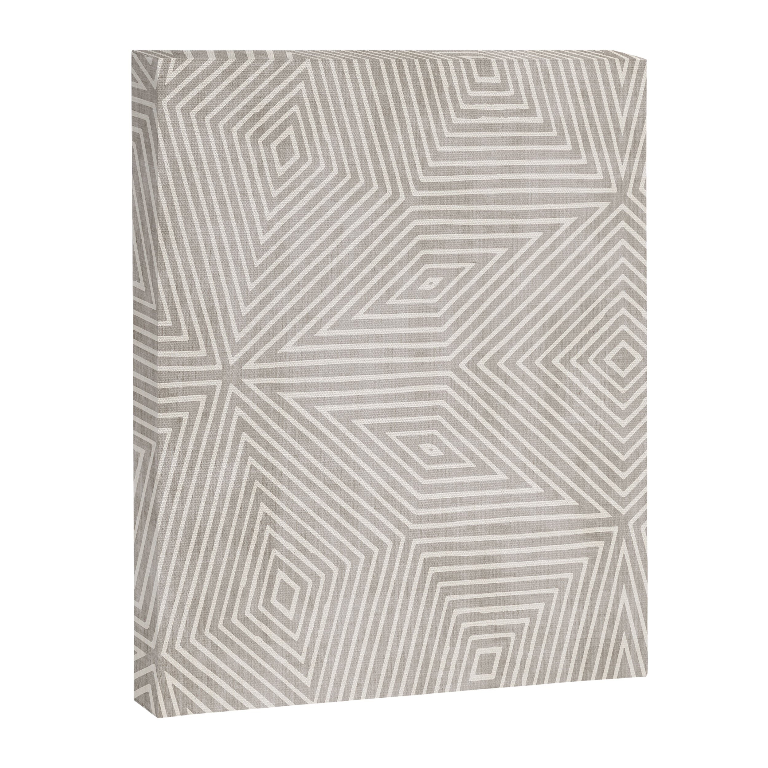 Minimalist Modern Beige Lines OpArt Canvas Print Gallery Image 6