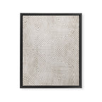 Minimalist Modern Beige Lines OpArt Framed Canvas Print Gallery Image 6