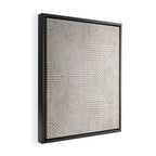 Minimalist Modern Beige Lines OpArt Framed Canvas Print Gallery Image 2