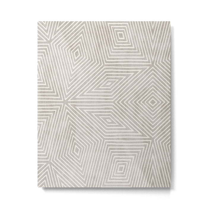 Minimalist Modern Beige Lines OpArt Metal Print Gallery Image 1