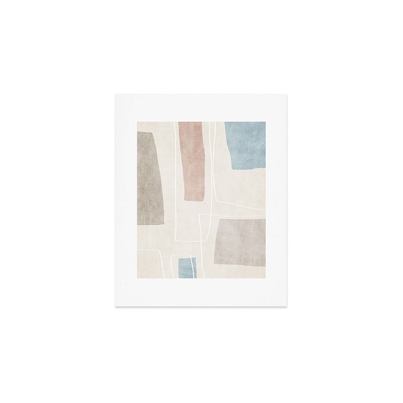Minimalist Neutral Abstract Artwork Art Print Gallery Image 1