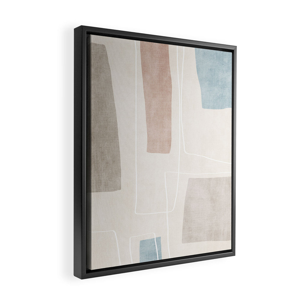 Minimalist Neutral Abstract Artwork Framed Canvas Print Gallery Image 2